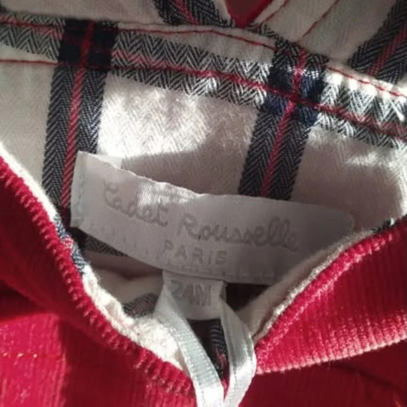 New-Cadet Rousselle Paris Red Corduroy Overalls - Picture 6 of 6